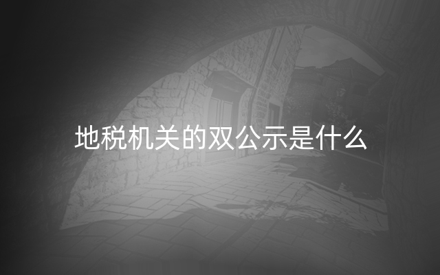 地税机关的双公示是什么