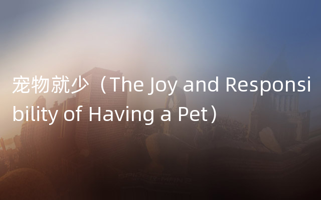 宠物就少（The Joy and Responsibility of Having a Pet）