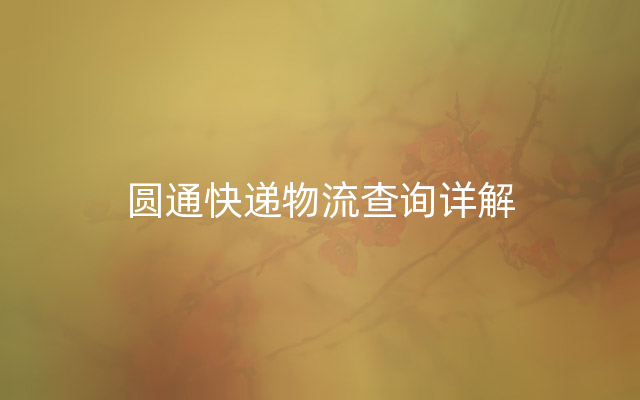 圆通快递物流查询详解