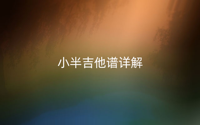 小半吉他谱详解