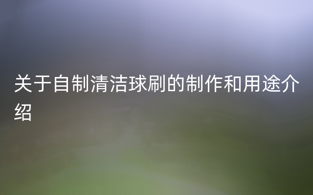 关于自制清洁球刷的制作和用途介绍