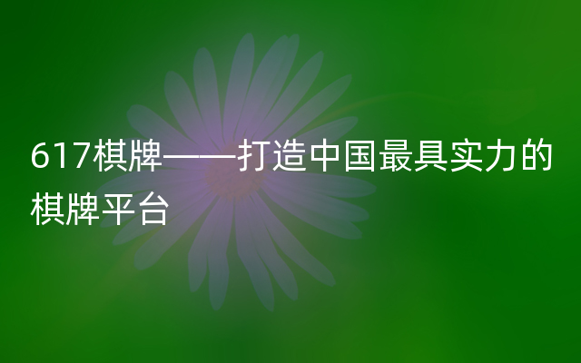 617棋牌——打造中国最具实力的棋牌平台