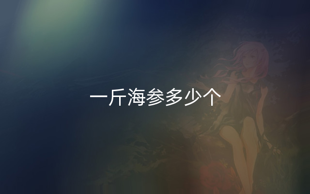 一斤海参多少个