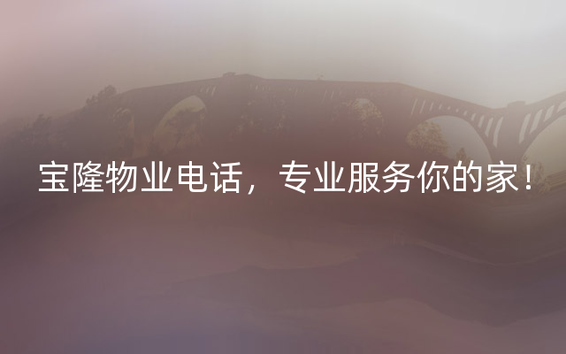 宝隆物业电话，专业服务你的家！