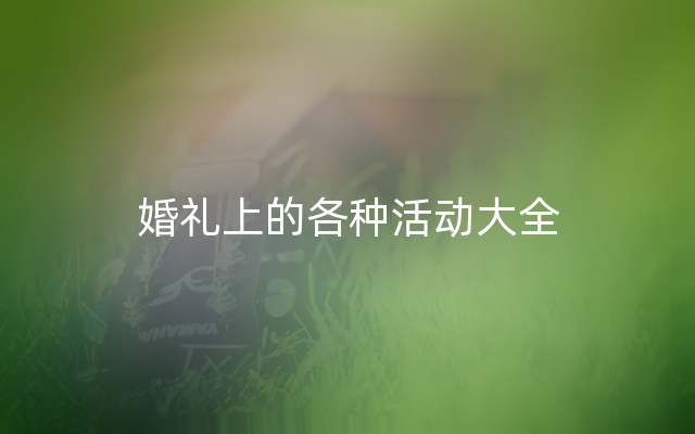 婚礼上的各种活动大全