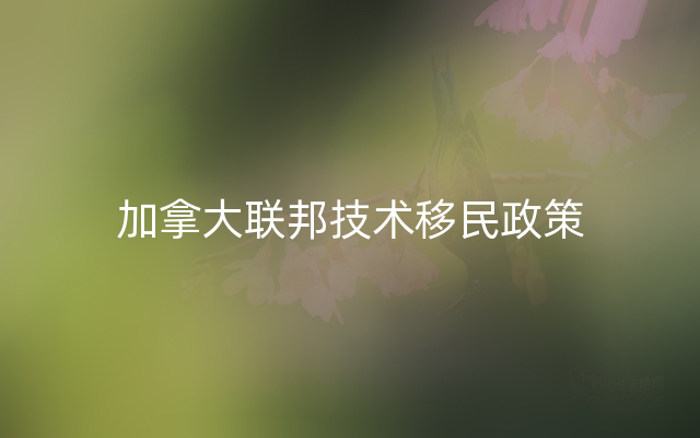 加拿大联邦技术移民政策