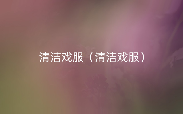 清洁戏服（清洁戏服）