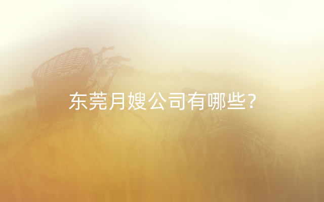 东莞月嫂公司有哪些？