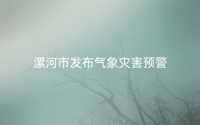 漯河市发布气象灾害预警