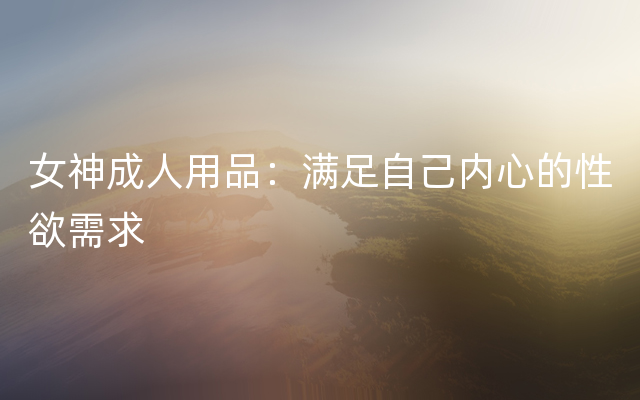 女神成人用品：满足自己内心的性欲需求