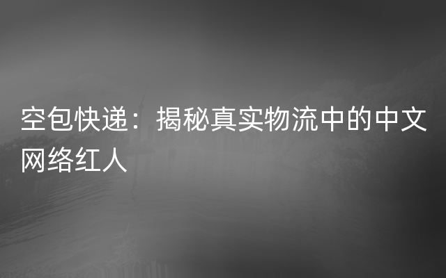 空包快递：揭秘真实物流中的中文网络红人