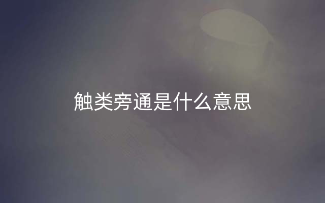 触类旁通是什么意思