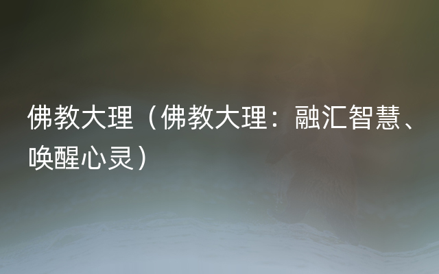 佛教大理（佛教大理：融汇智慧、唤醒心灵）