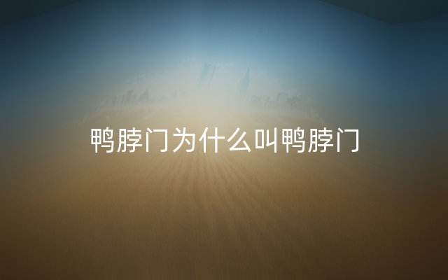 鸭脖门为什么叫鸭脖门