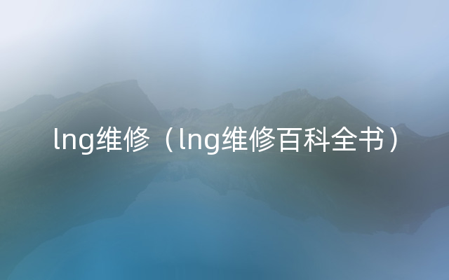 lng维修（lng维修百科全书）