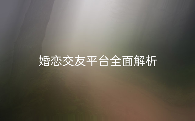 婚恋交友平台全面解析